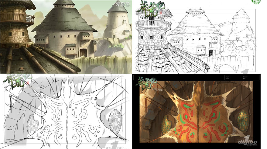 百分百还原原著动画《莽荒纪》大批场景手稿现世