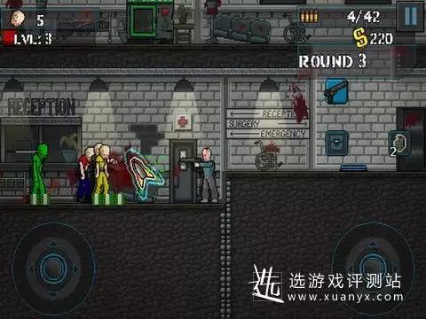 《射杀僵尸：重生》游戏具有街机风格的水平像素风格设计