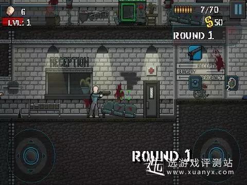 《射杀僵尸：重生》游戏具有街机风格的水平像素风格设计