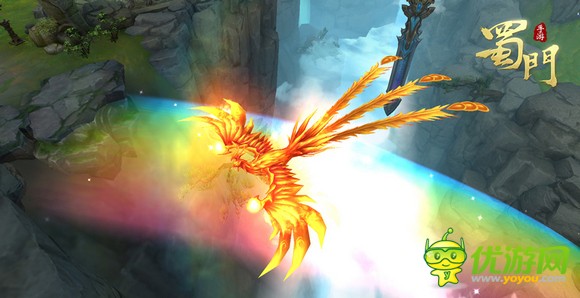 《蜀门手游》神兽坐骑神行鸟跨越战场，威震江湖