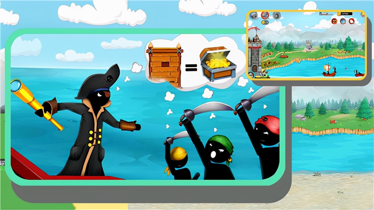 全新策略塔防类对战小游戏火柴人海上战争