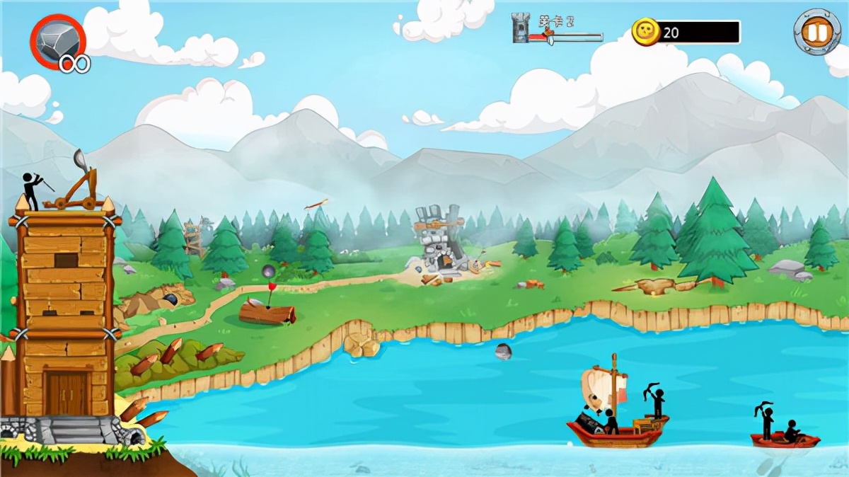 全新策略塔防类对战小游戏火柴人海上战争