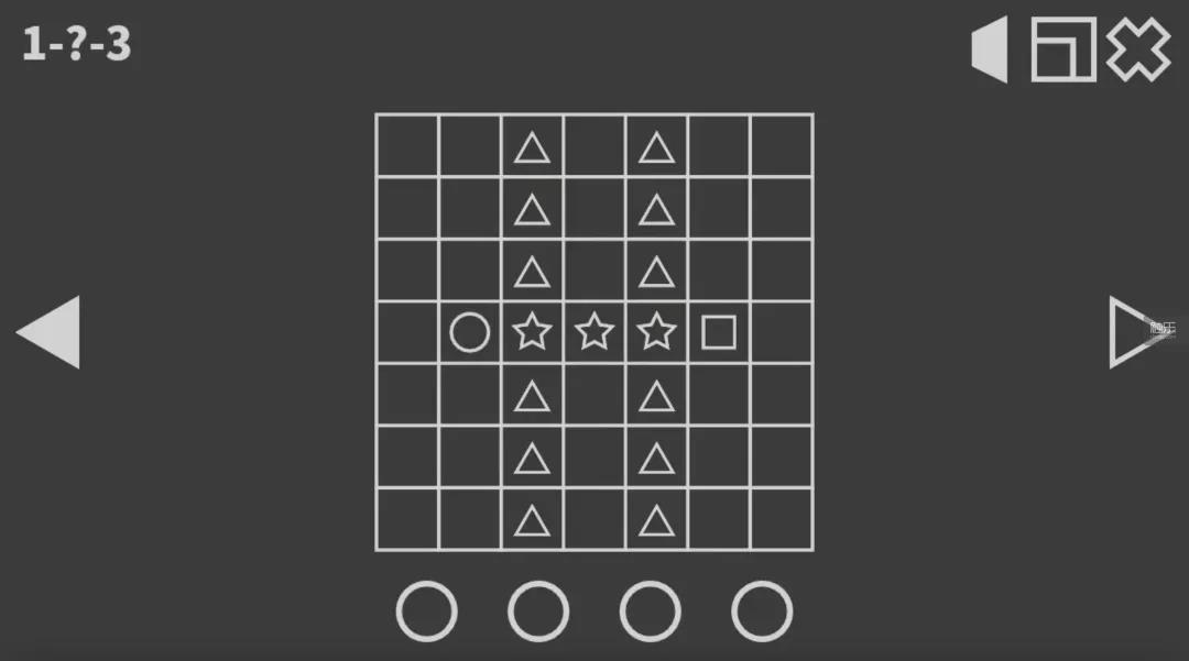 《顿悟》的基本操作是在网格中画线，下面的点代表规则