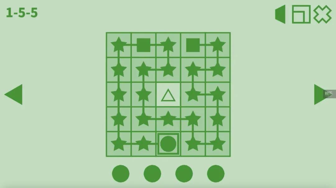 《顿悟》的基本操作是在网格中画线，下面的点代表规则