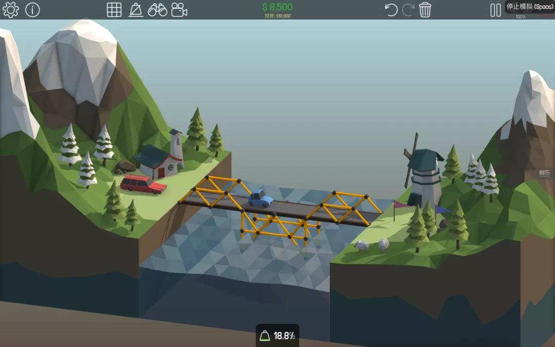 《桥梁建筑师》随着难度逐渐增加，不同车辆质量也有所不同