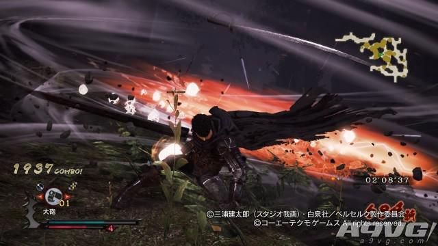 动作游戏《剑风传奇》充满魄力的战斗场面,忠于原作的还原度