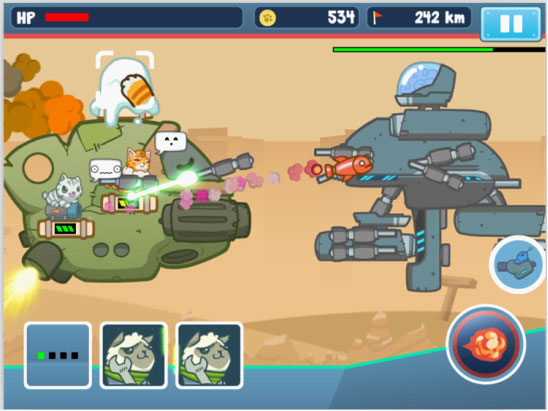 酷跑式塔防游戏《决战喵星》突破敌人包围杀出一条血路来