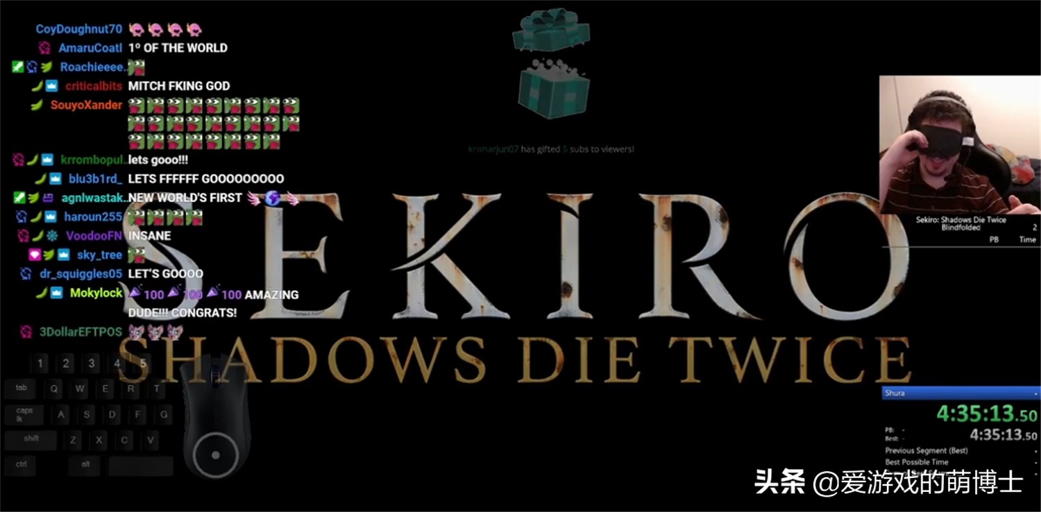 海外游戏主播全程蒙眼通关了《只狼》的修罗结局