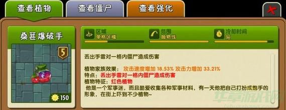 植物大战僵尸2桑葚爆破手植物介绍