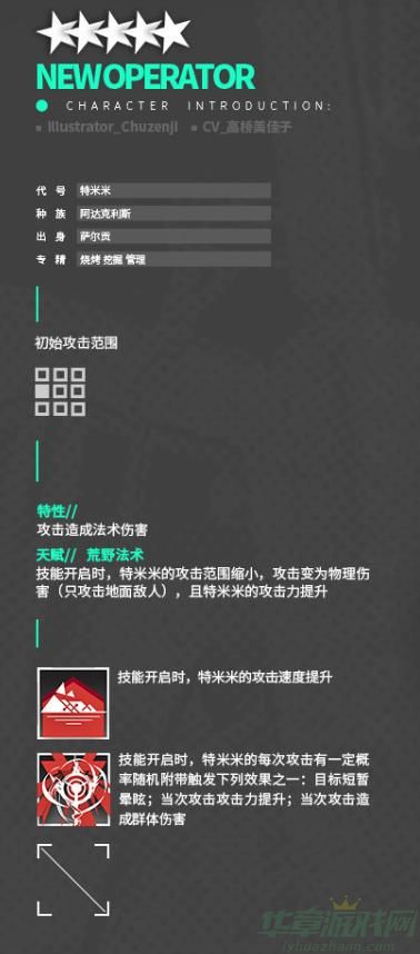 明日方舟特米米属性介绍